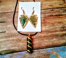 Bloodstone Gold Plated Necklace with Earring Set