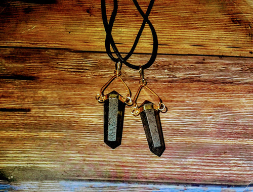 Hematite Gold Plated Swivel Point Necklace