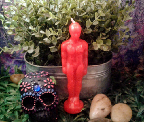 Red Male Figure Candle