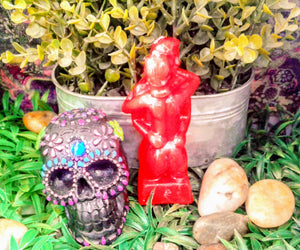 Red Exotic Couple Figure Candle