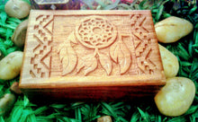 Dream Catcher Carved Wooden Box  4x6"