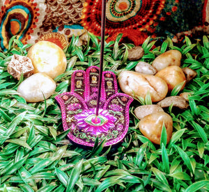 Hand of Fatima Incense Burner (purple)