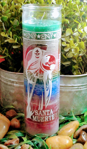 Santa Muerte (Holy Death) 7 day candle Multi-color