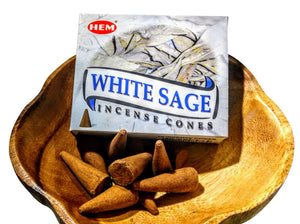 HEM White Sage Incense Cones from India